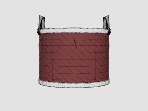 Small Rattan Basket Black 3Dモデル