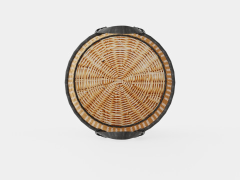 Small Rattan Basket Black 3Dモデル