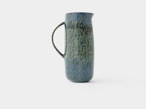 Glazed ceramic jug with a spout 3D Model