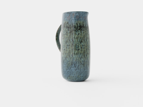 Glazed ceramic jug with a spout 3D Model