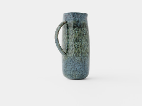 Glazed ceramic jug with a spout 3D Model