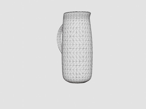 Glazed ceramic jug with a spout 3D Model