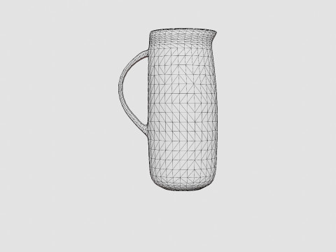 Glazed ceramic jug with a spout 3D Model