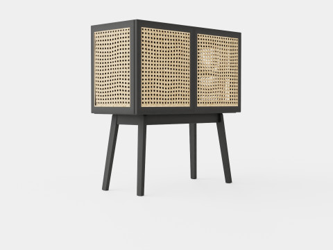 Cabinet in MDF and meranti wood 3D Model