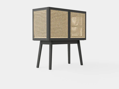 Шафа з МДФ і дерева меранті 3D Модель