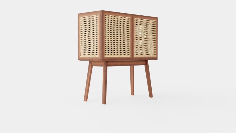 Cabinet in MDF and meranti wood 3D 模型 .c4d .max .obj .3ds .fbx .stl .blend