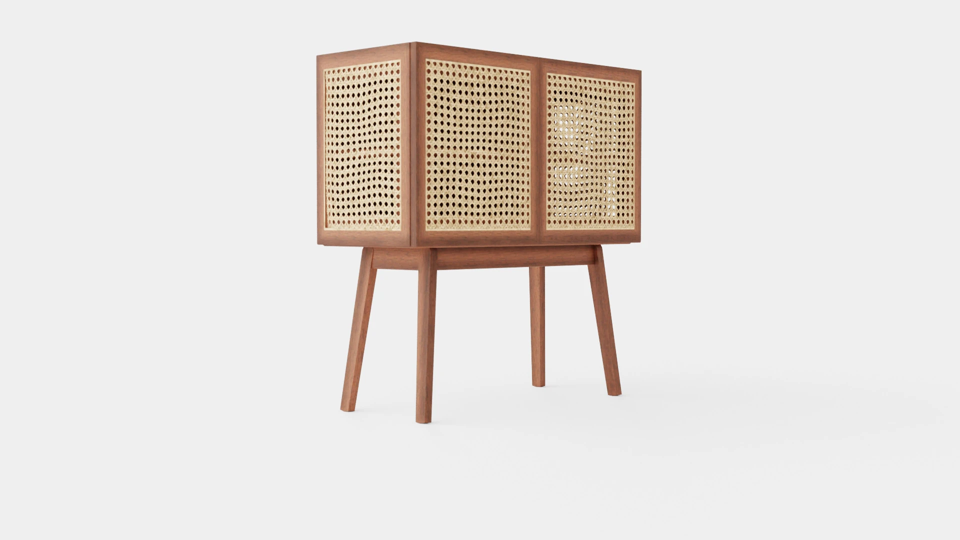 Cabinet in MDF and meranti wood 3D Model .c4d .max .obj .3ds .fbx .stl .blend 