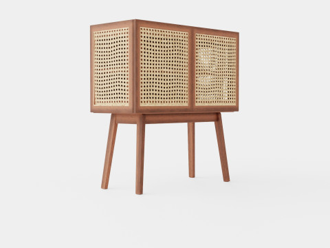 Cabinet in MDF and meranti wood 3D Model