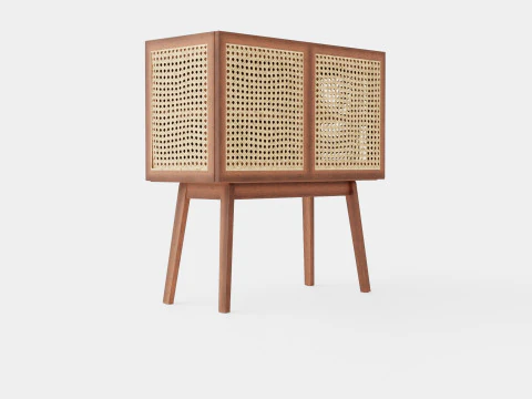 Шафа з МДФ і дерева меранті 3D Модель