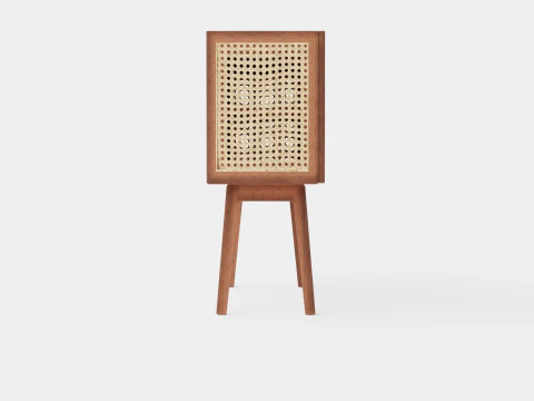 Cabinet in MDF and meranti wood 3D Model