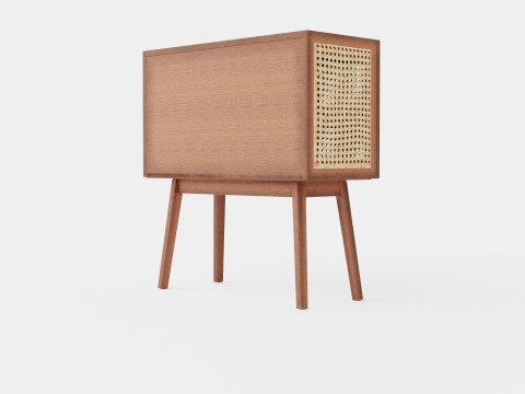 Cabinet in MDF and meranti wood 3D 模型