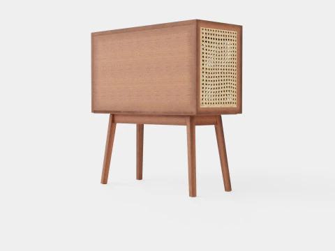 Cabinet in MDF and meranti wood 3D Model