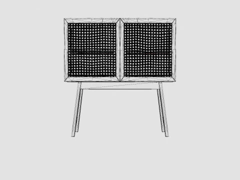 Cabinet in MDF and meranti wood 3D Model