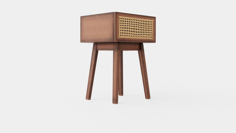 Bedside table in meranti wood and MDF 3Dモデル .c4d .max .obj .3ds .fbx .stl .blend
