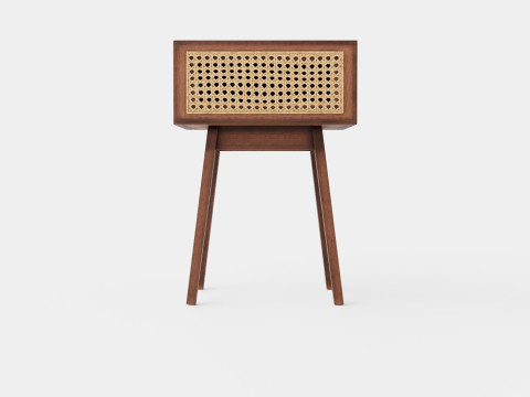 Bedside table in meranti wood and MDF 3Dモデル