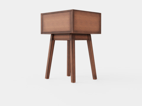 Bedside table in meranti wood and MDF 3Dモデル