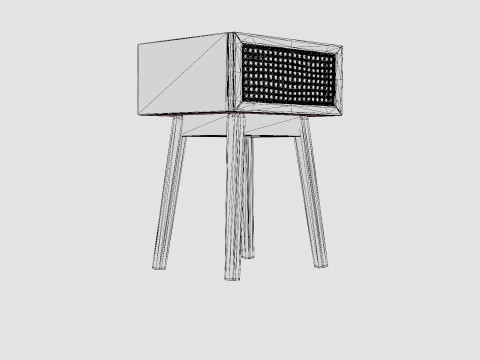 Bedside table in meranti wood and MDF 3Dモデル