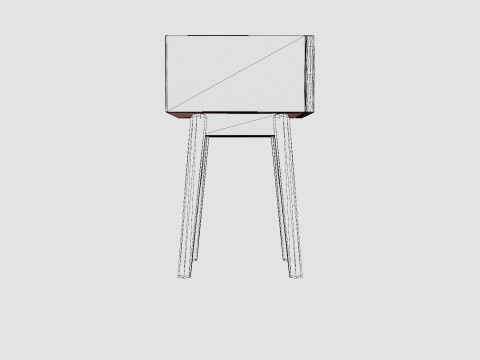 Bedside table in meranti wood and MDF 3Dモデル