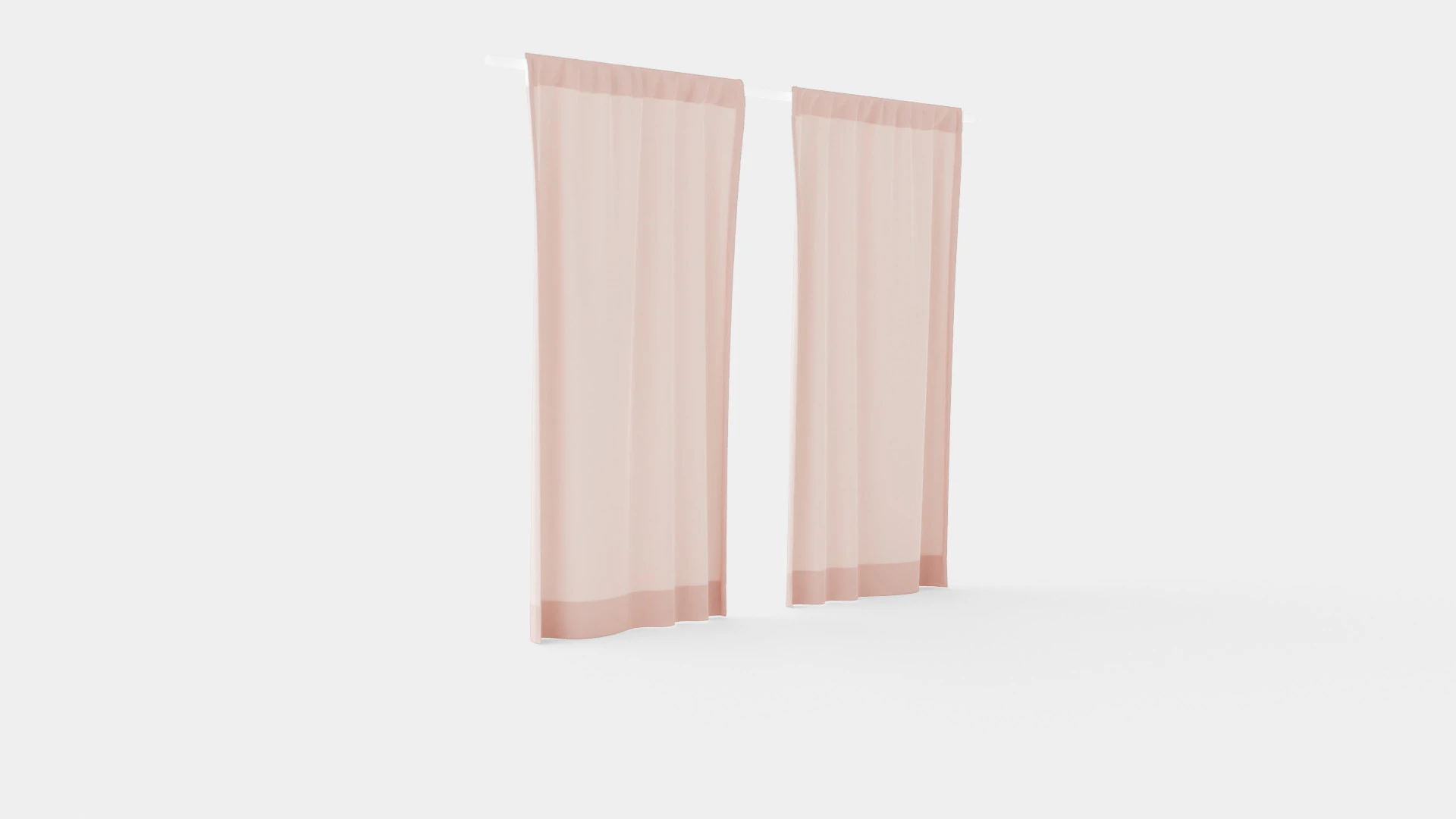 Multiway Curtains Light Pink 3D Model .c4d .max .obj .3ds .fbx .stl .blend