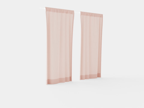 Multiway Curtains Light Pink 3D Model