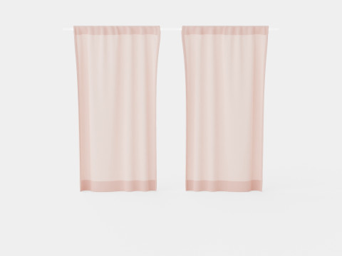 Multiway Curtains Light Pink 3D मॉडल