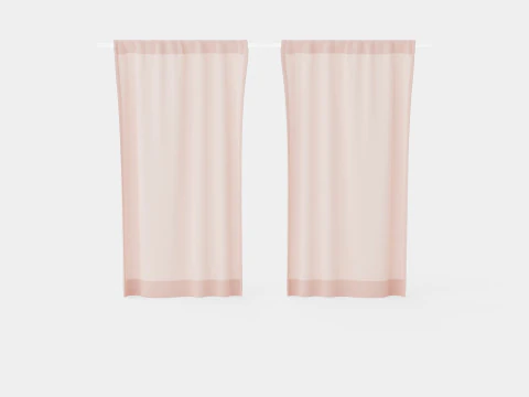 Multiway Curtains Light Pink 3D Model