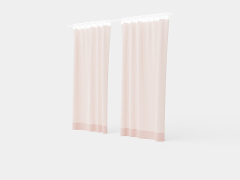 Multiway Curtains Light Pink 3D मॉडल