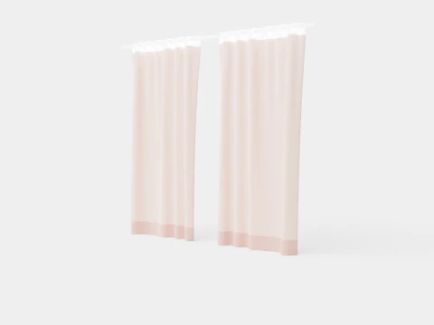 Multiway Curtains Light Pink 3D Model