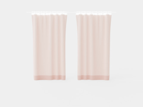 Multiway Curtains Light Pink 3D मॉडल