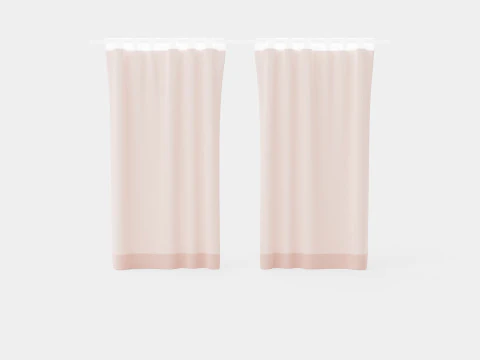 Multiway Curtains Light Pink 3D Model