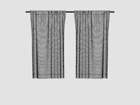 Multiway Curtains Light Pink 3D Model