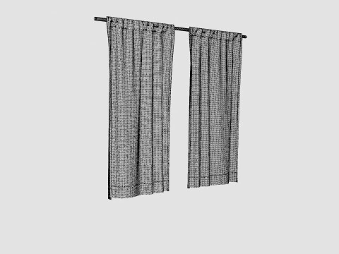 Multiway Curtains Light Pink 3D Model