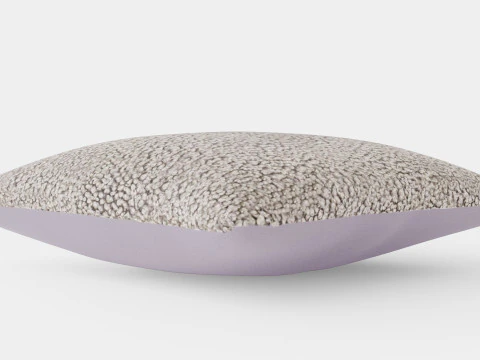 Federa per cuscino in pelliccia sintetica grigio chiaro Modello 3D