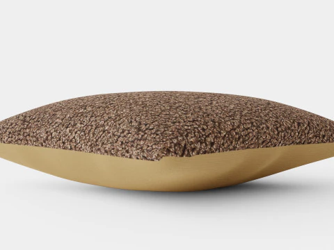 Sarung Bantal dari Bulu Tiruan Tahi Lalat Gelap Model 3D