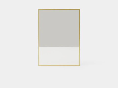 Espelho com moldura met&aacute;lica dourada Modelo 3D