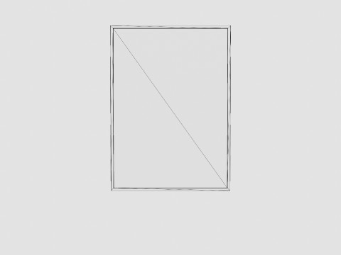 Metal Frame Mirror Gold Modello 3D