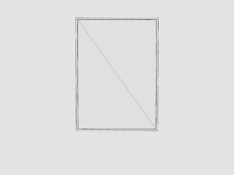 Metal Frame Mirror Gold 3D Model