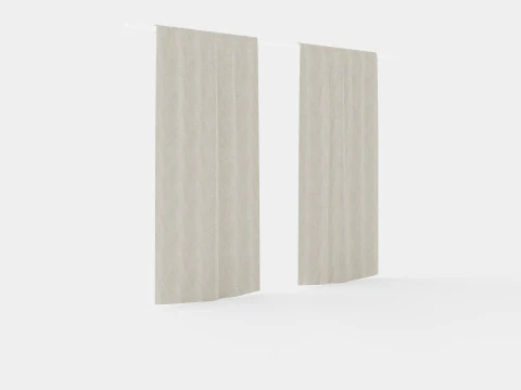 Długość zasłony Jasnoszary Beż Model 3D