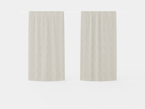 Curtain Length Light Gray Beige 3Dモデル