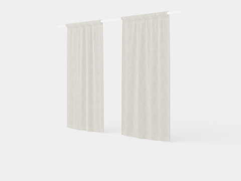 Curtain Length Light Gray Beige 3Dモデル