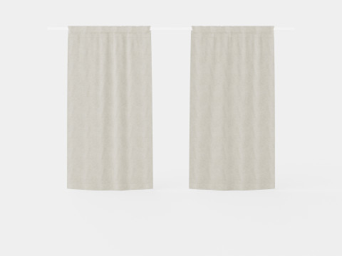 Curtain Length Light Gray Beige 3Dモデル