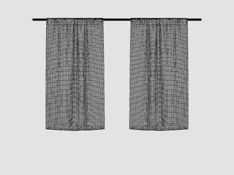 Curtain Length Light Gray Beige 3Dモデル