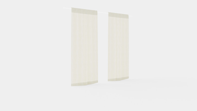 Curtain Length Natural White 3D मॉडल .c4d .max .obj .3ds .fbx .stl .blend