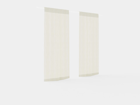Curtain Length Natural White 3D मॉडल