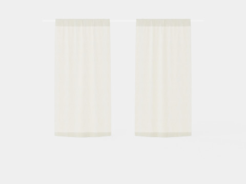 Curtain Length Natural White 3D मॉडल