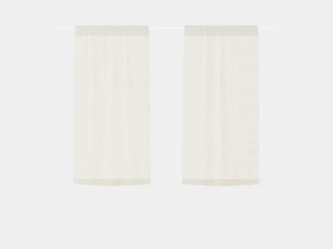Curtain Length Natural White 3D Model
