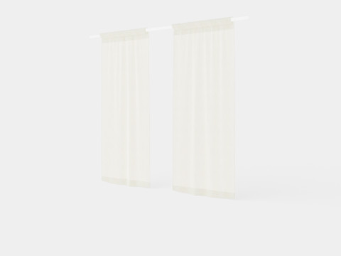 Curtain Length Natural White 3D मॉडल