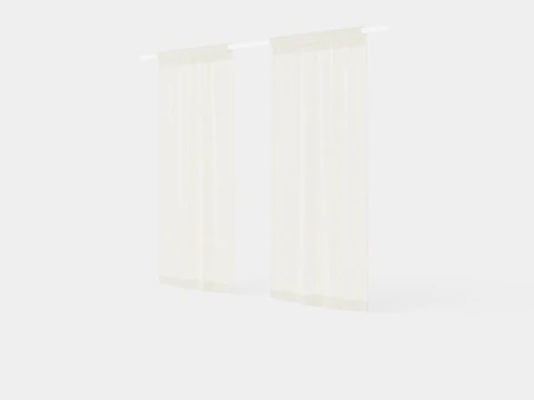 Curtain Length Natural White 3D Model