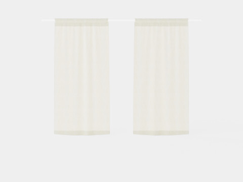 Curtain Length Natural White 3D मॉडल
