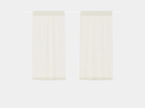 Curtain Length Natural White 3D Model